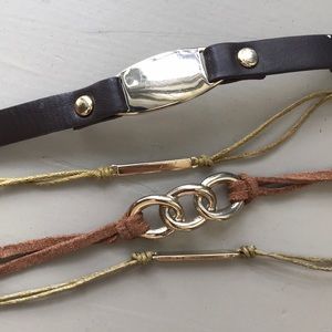 Assortment of gold-colored bracelets from Asia